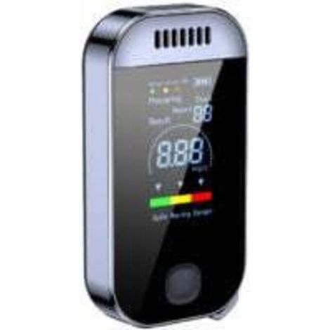 Etilometro con display digitale a LED a colori e ricarica USB per uso personale. Sensore a semiconduttore con allarme. Nero - Crezuo