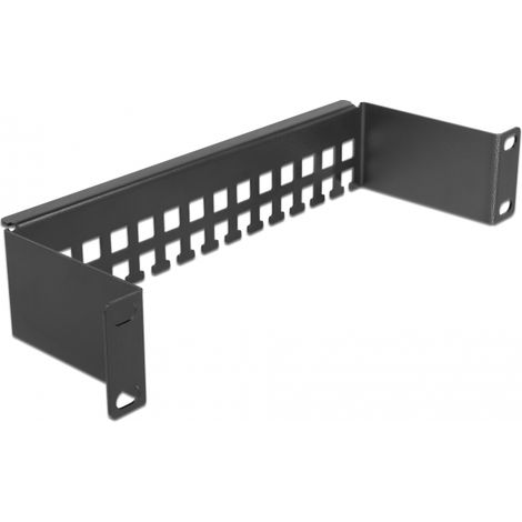 Delock Riel de soporte de cables 10 1U negro