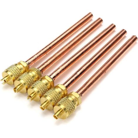 5pcs Metal One-Way Air Valve Air Conditioning Refrigeration Service Access Valve 1/4 Inch