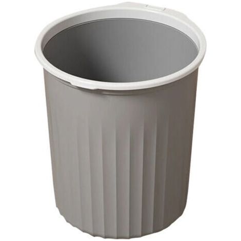 FENOPLASTICAPoubelle ronde en plastique avec anneau de verrouillage, adaptée aux salles de bains, cuisines et chambres à coucher, recyclable, capacité de 5 gallons. (1/5)