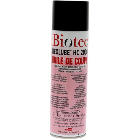 Huile de Coupe pour Tous Métaux Neolube HC 2000 en Aérosol de 400mL
