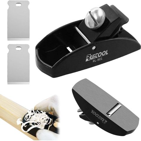 Universal Adjustable Hand Planer with 2 Replacement Blades, Mini Manual Planer for Wood, Small Wood Planer, Wood Planer, Recaler, Perfect for Woodworking (1/5)