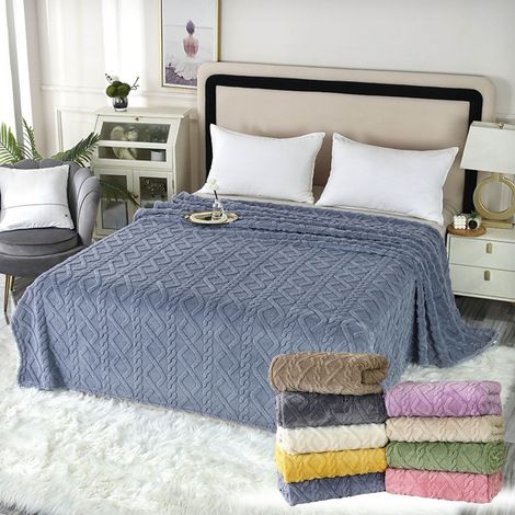 Couverture Double Face Flanelle-Taft - 70 x 100 cm - Pour Canapé Sieste Chambre Climatisée - 1 Pièce (1/4)