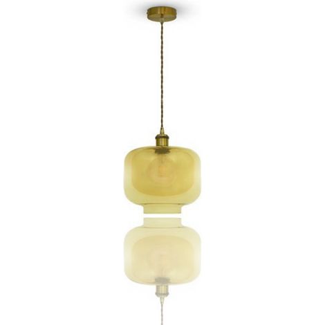 Trade Shop - BERNSTEIN GLAS METALL KRONLEUCHTER LAMPENFASSUNG V3740 MODERNE AUFHÄNGUNG 25X28X118 -