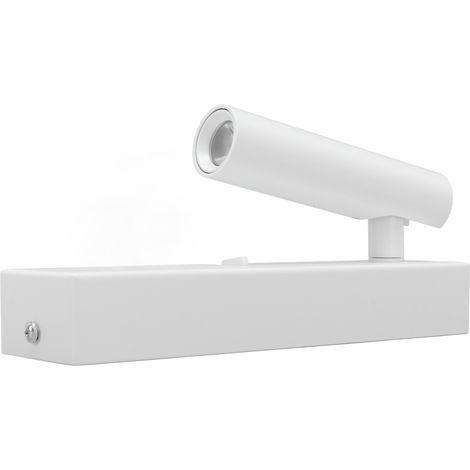 Applique murale de lecture à angle réglable, lampe LED minimaliste avec interrupteur et sortie USB, 100-240 V, lumière chaude (1/5)