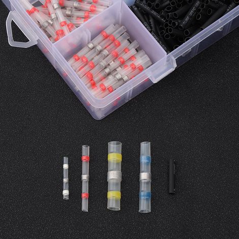 Kit de 500 connecteurs thermorétractables, isolants, bornes de soudage, accessoires et joints d'étanchéité étanches (1/5)