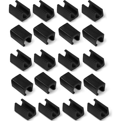 Lot de 20 protections de sol en plastique pour la maison - Embouts antidérapants pour pieds de chaise - Diamètre de l'insert : 12 mm - Noir (1/3)