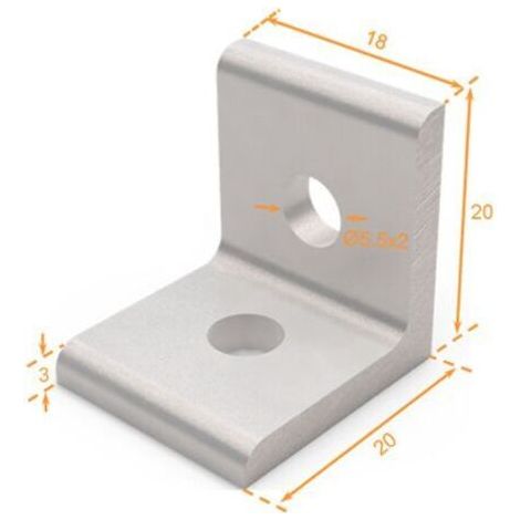 NALOOKAMIC 10 Pièces équerre de Fixation Metal, équerre de Fixation(20 x 20 x 18mm), équerre étagère Angle 90 Degrés Equerre, Equerre Metal pour Aluminium (20 x 20 x 18mm) (1/2)