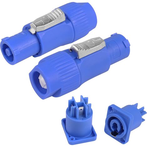 Neutrik PowerCon-Steckverbinder, 3-polig, 2er-Pack, 250 V, 20 A, NAC3MPA, verriegelbar, für Bühnenbeleuchtung, LED-Bildschirm, weißer Stecker (Eingang) (1/5)