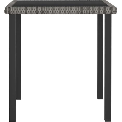 Maison Exclusive - Garten-Esstisch Grau 70x70x73 cm Poly Rattan (1/4)