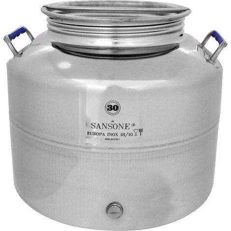 Contenitore fusto bidone acciaio inox per olio 30 litri Sansone Modello Europa