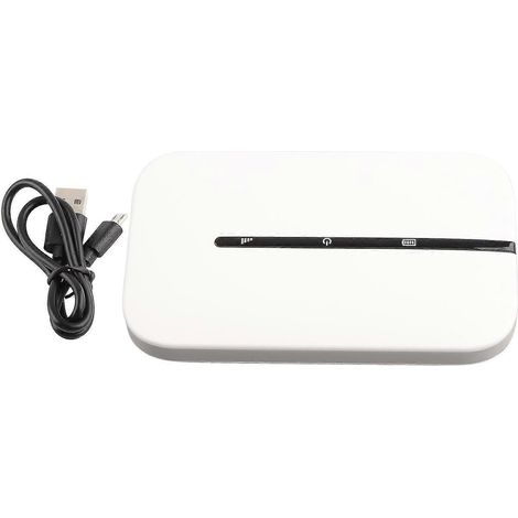 Routeur WiFi 4G blanc avec emplacement pour carte SIM, jusqu'à 10 utilisateurs, 2,4 GHz, alimenté par batterie, compatible avec téléphones, PC et tablettes. (1/5)
