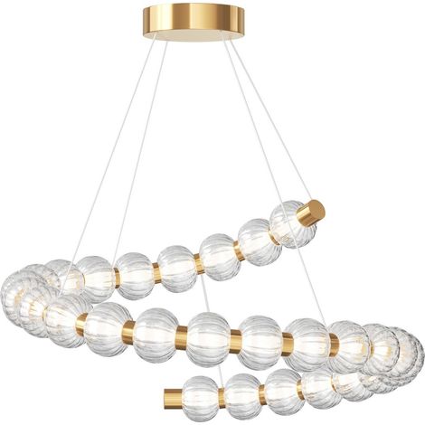 Maytoni Amulet Swirl Lampadario moderno a sospensione in oro 3000K 1900lm con paralume in vetro (1/2)