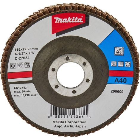 MAKITA D-27034 Aluminiumoxid-Fächerscheibe 115 mm G40 (1/2)