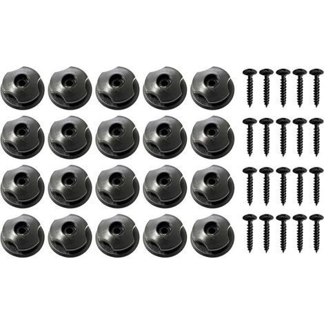 Crochet Ridelle De Bâche Ronds Inclus Vis Lot de 20 Boutons Ronds (20 Pcs) pour Filet Remorque Et Bache Remorque Crochet Remorque en Plastique Dur (1/5)
