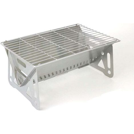 Barbecue portable pliable de petite taille, barbecue de camping amovible - Convient pour l'extérieur, le jardin, les fêtes - (28 x 18 x 13) (1/4)