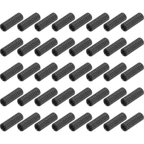 50Pcs M3 x 15mm Entretoise Moleté Aluminium Boulon Manchon Noir (1/5)