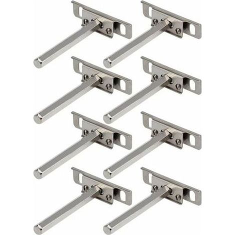 Supports en Métal pour Étagère Flottante 8 pièces Support Mural Discret modèle Fixation Tablettes Rangement Support pour Etagère (1/4)