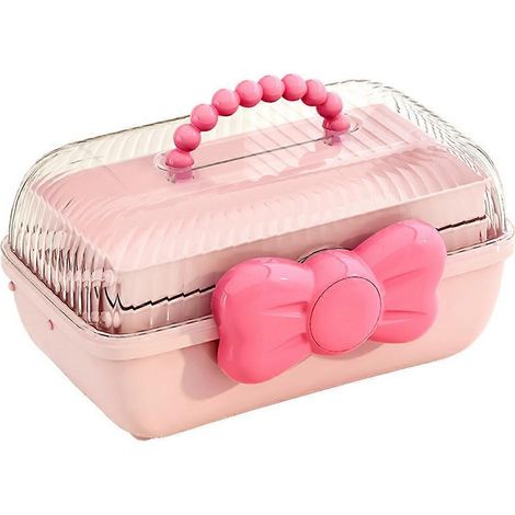 Boîtes de rangement pour accessoires de cheveux d'enfants : colliers, bandeaux, épingles à cheveux et nœuds. Rangement pliable de bureau anti-poussière - A (1/5)
