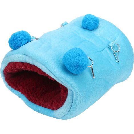 Hamac suspendu chaud en flanelle épaisse pour mini hamster, écureuil et hérisson - Bleu ciel (1/5)