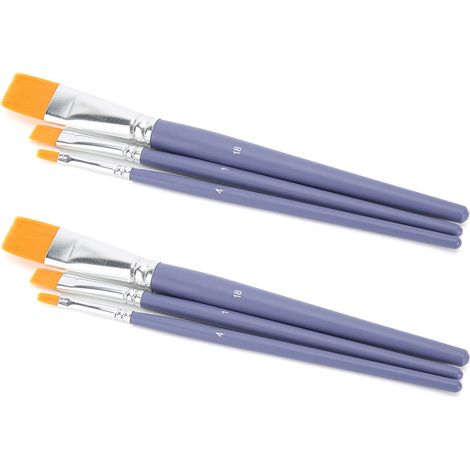 Peintures pour verre et céramique, ensemble de pinceaux plats en nylon, peintures à l'huile, peintures acryliques, pinceaux pour aquarelle (1/5)