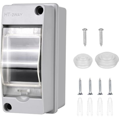 Coffret Electrique Etanche Exterieur: Boîte Etanche Electrique Exterieur IP65, Tableau Electrique 1 Rangée Etanche 2 Modules, Boîtier Electrique, Tableau Electrique Etanche Pour Disjoncteur Mural (1/5)