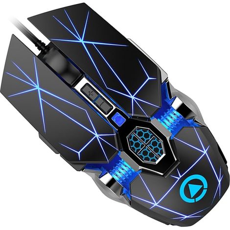 Souris de Jeu Filaire USB Rétroéclairage RGB, Ergonomique et Optique, Souris D'ordinateur Portable et Bureau, Version Noire Mate Son, Compatible Gaming, Prise en Main Confortable (1/5)