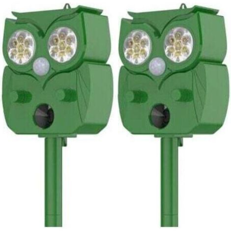 Répulsif à ultrasons pour chats, lot de 2, étanche, IP65, réglable pour repousser les chats errants, les pigeons, les cerfs et autres animaux. (1/5)