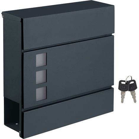 Cassetta postale moderna con porta giornali coperchio chiudibile a chiave facile da installare grigio antracite 120004393
