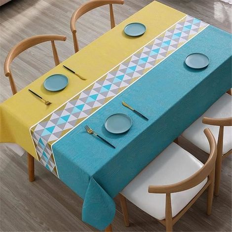 Nappe Rectangulaire - PVC - 140x220cm - Imperméable - Anti-brûlure - Motifs Carreaux