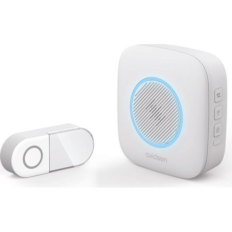 Timbre inalámbrico con luz intermitente y batería, alcance 200 metros - Avidsen - 102507