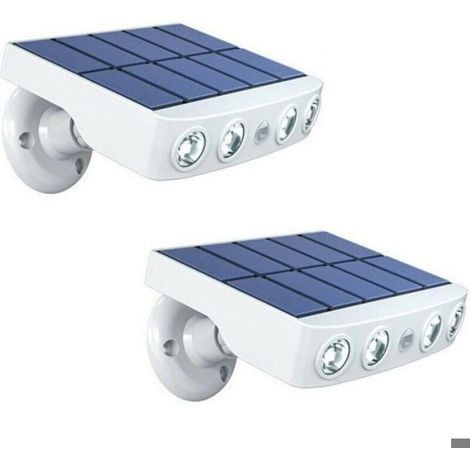 Lot de 2 Projecteur solaire, Détecteur de mouvement, LED lumière blanche, Extérieur, Jardin (1/3)