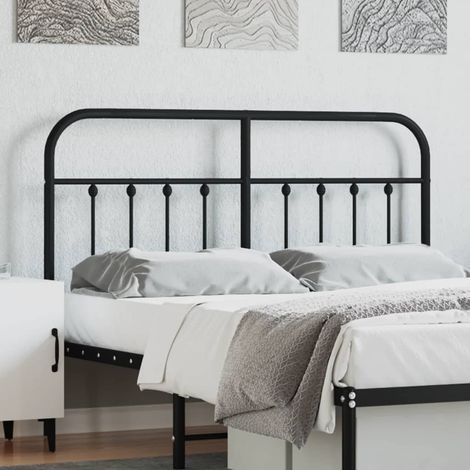 Tête de lit de remplacement-Panneau de lit métal noir 140 cm 980695 (1/5)