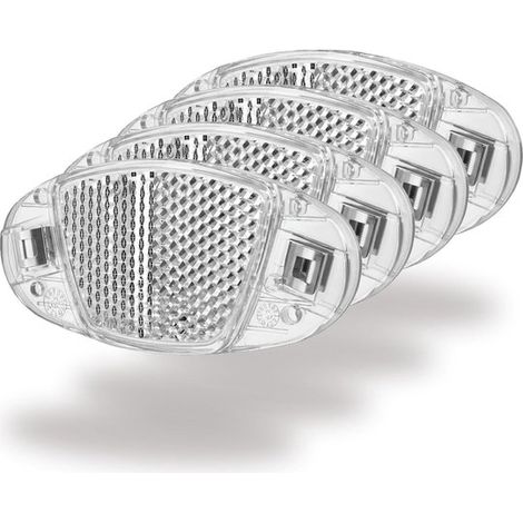 Reflectores para radios,juego de 4 piezas,8 cm,con abrazadera metálica y resistentes a roturas,altamente reflectantes,de montaña y para niños (1/5)