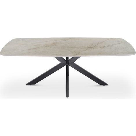 ARVENA Couchtisch – Rechteckiger Couchtisch 130x70 cm – Beige Marmor & Metall – Hochwertiges und raffiniertes Design (1/5)