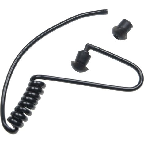 vhbw Tube accoustique, 2 embouts d'oreille pour headset, radio - transparent / noir (1/2)