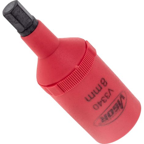 VIGOR Embout tournevis VDE carré creux 12,5 mm (1/2") profil hexagonal intérieur 8, L totale 78 mm (1/3)