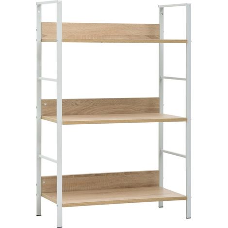 vidaXL Scaffale Libri 3 Ripiani Rovere 60x27,6x90,5 Legno Multistrato (1/6)