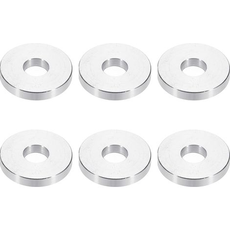 Rondelles en Aluminium M8, 6pcs Entretoise Métallique à Vis Ronde, Rondelle Plate pour Vis Tige Écrous Boulons, Bague d'Écartement en Métal 8.5mm ID x 25mm OD x 4mm Hauteur (1/5)