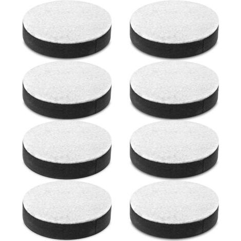 QORVA-Lot de 8 rehausseurs de pieds ronds auto-adhésifs en acier au carbone pour table, canapé, chaise, rehausseurs de hauteur de 17 mm avec coussinet en feutre (1/5)