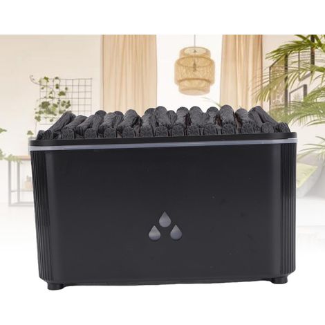 Diffuseur Humidificateur Ultrasonique avec Effet Flamme LED 160ML - Diffuseur d'Huiles Essentielles Ultrasonique et Humidificateur d'Air Portable Noir (1/5)