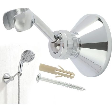 Soporte de pared universal con rótula giratoria de 360 grados para cabezal de ducha ajustable. (1/5)