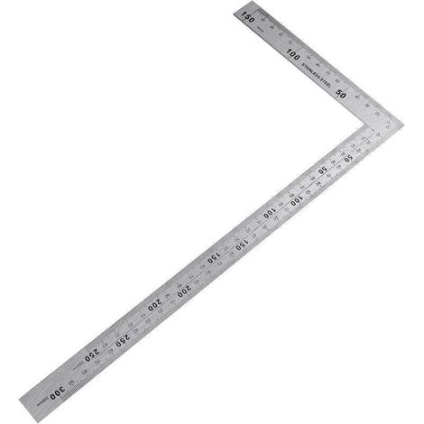 Equerre Couture,Equerre Menuisier Equerre Metal Menuisier Inoxydable Règle Carrée 150×300mm Angle droit de 90 degrés Règle en acier inoxydable pour Charpentier, Ingénieur, Artisan, Couvreur (1/4)