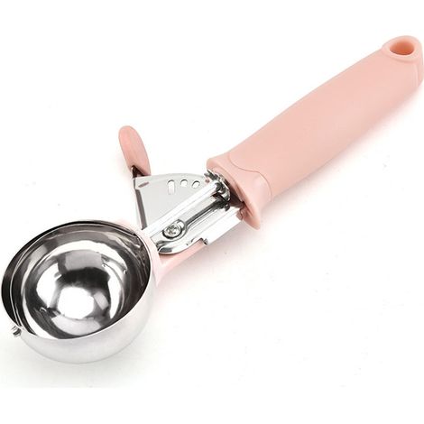 Cuillère à glace en acier inoxydable, finition rose, solide et ergonomique, service desserts (1/5)