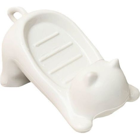 Portasapone bianco, contenitore in plastica per sapone da bagno, portasapone per scarico del WC.