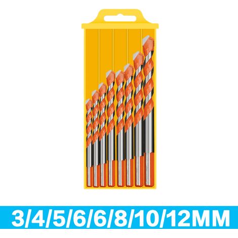 Ensemble de 8 forets multi-usages Orange King Drill - Scie cloche pour carrelage, verre, métal et céramique, outil de poinçonnage multi-matériaux en carbure (1/5)