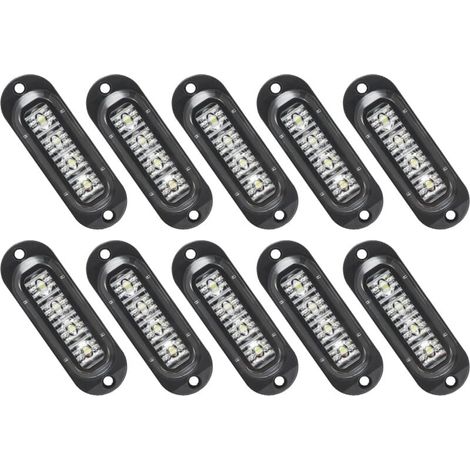 10 LED 12/24V Seitenmarkierungsleuchten, LED-Positionsleuchten, Warnleuchten für Anhänger, LKW, Wohnwagen (Weiß) (1/4)