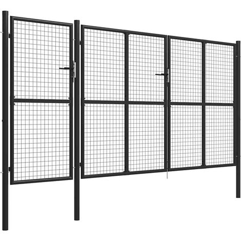 Maison Exclusive - Gartentor Stahl 400 x 150 cm Anthrazit