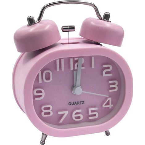 Réveil à quartz silencieux rétro, réveil matin, horloge analogique de chevet de voyage, double cloche en métal,b028 (1/5)