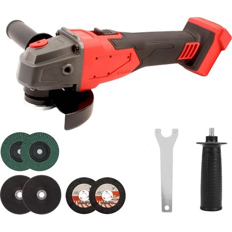 Meuleuse d'angle sans fil compatible avec batterie Milwaukee 18 V, 125 mm, meuleuse d'angle sans balais, 800 W, 12000 tr/min, avec disques à tronçonner pour couper, poncer et polir (sans batterie) (1/5)
